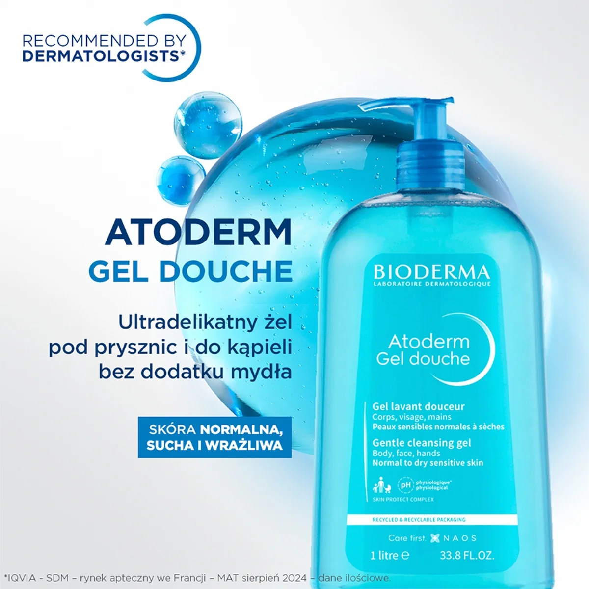 Bioderma Atoderm Gel Douche żel pod prysznic, 1 l