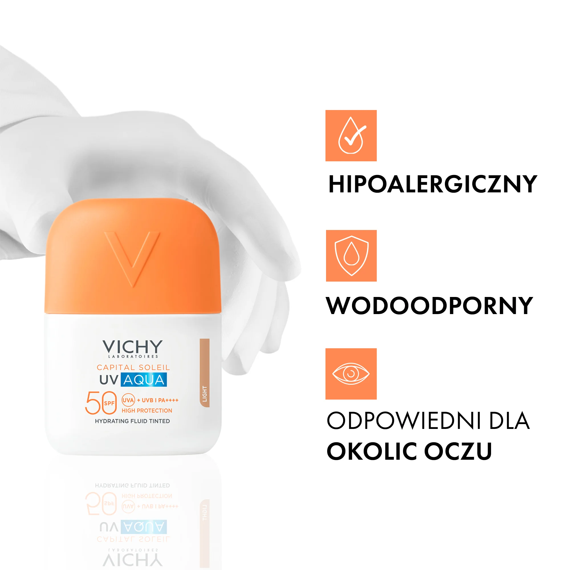 Vichy Capital Soleil UV-Aqua nawilżający fluid koloryzujący SPF 50, 50 ml