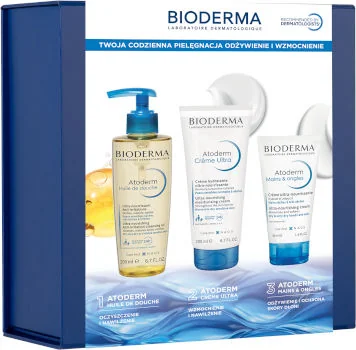 Bioderma Atoderm Zestaw XMASS 2025 olejek pod prysznic, 200 ml + balsam, 200 ml + krem Bioderma Atoderm Zestaw XMASS 2025 olejek pod prysznic, 200 ml + balsam, 200 ml + krem