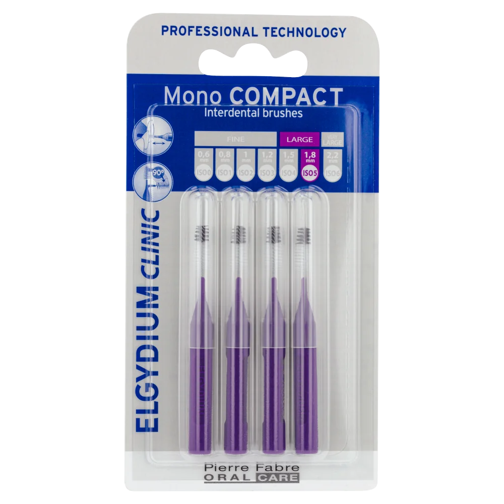 Elgydium Clinic Mono Compact 5 szczoteczki międzyzębowe purpurowe, 4 szt.