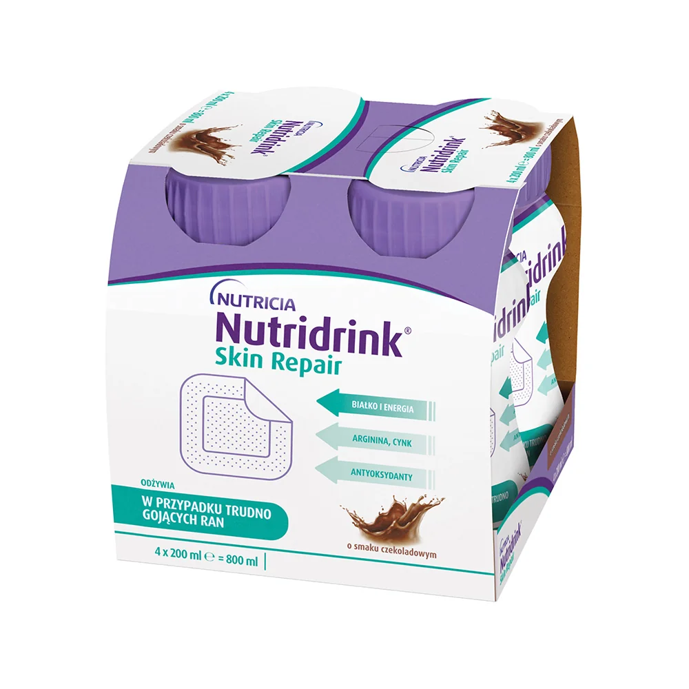 Nutridrink Skin Repair płyn o smaku czekoladowym, 4 x 200 ml