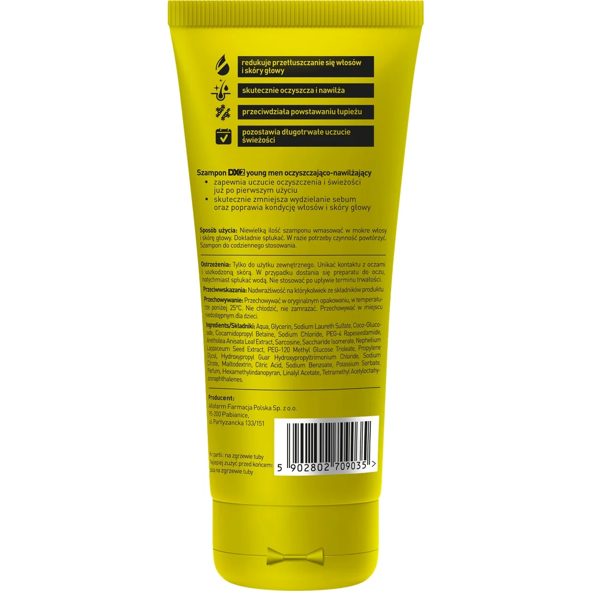 DX2 Young Men szampon dla mężczyzn, oczyszczająco-nawilżający 150 ml