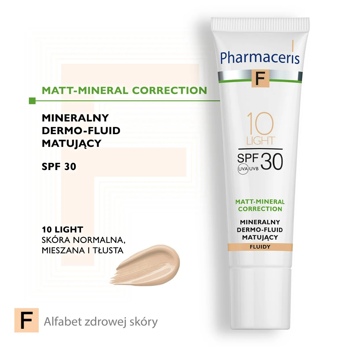 Pharmaceris F Matt-Mineral-Correction mineralny dermo-fluid matujący SPF 30 light 10, 30 ml