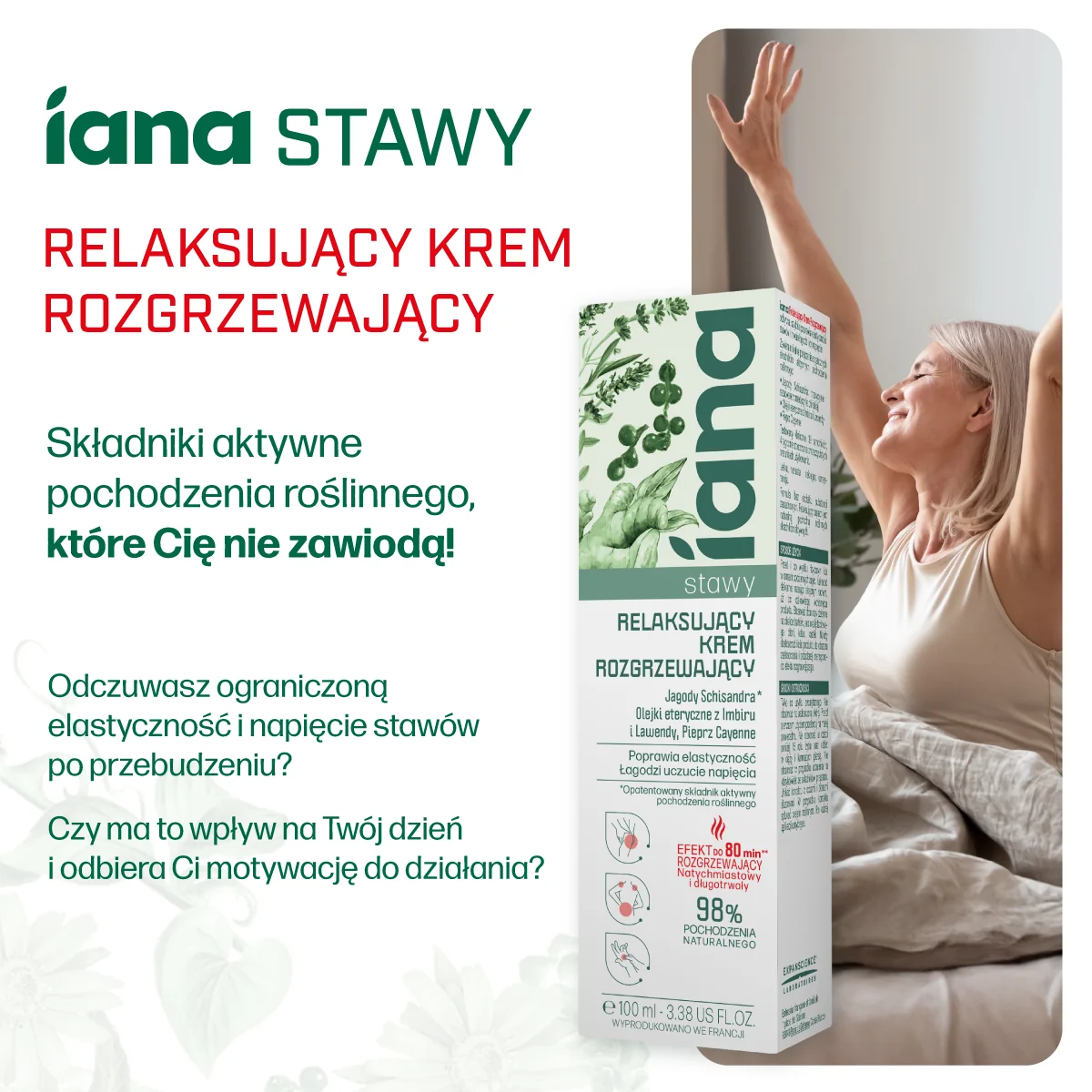 Iana Stawy relaksujący krem rozgrzewający, 100 ml