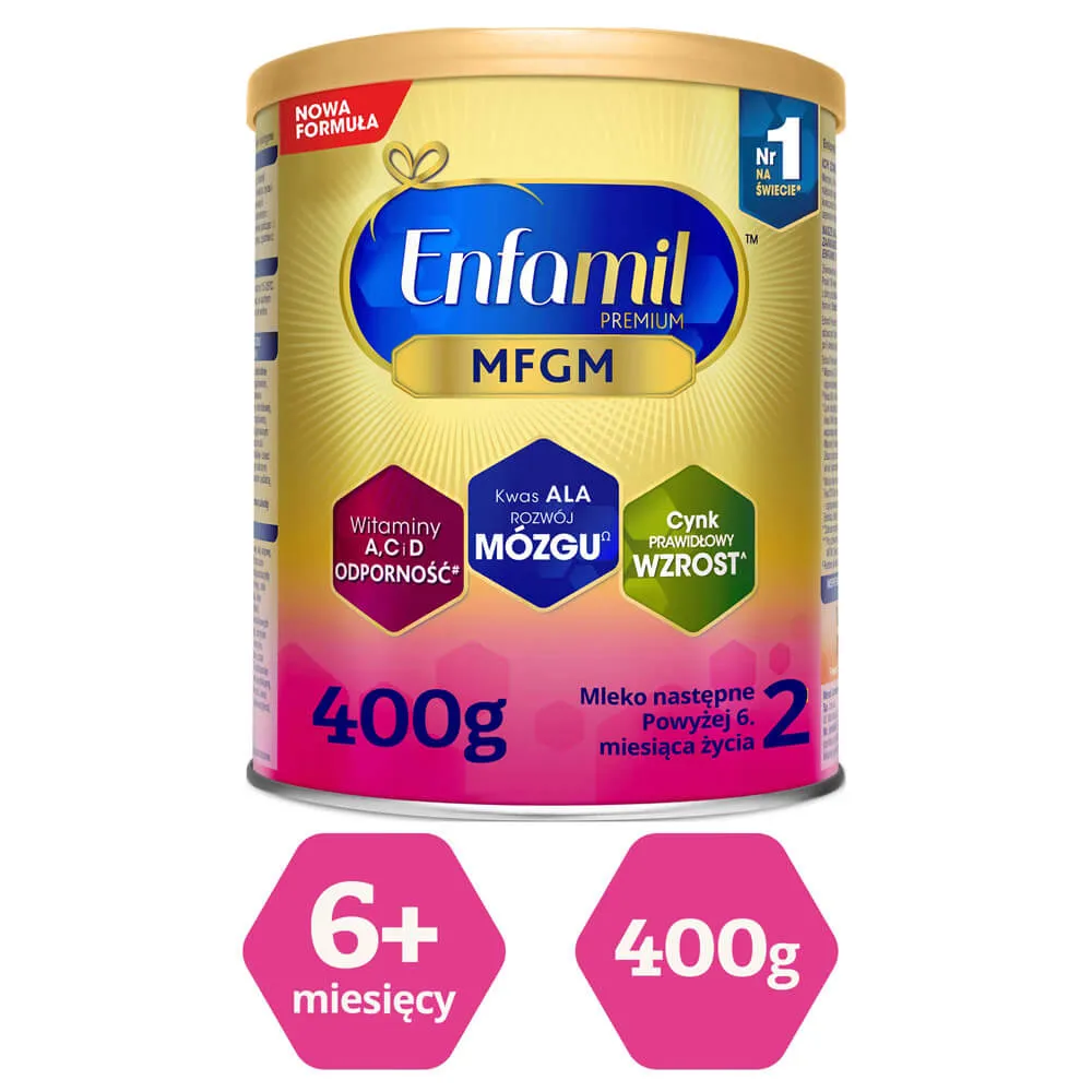 Enfamil Premium 2 MFGM, mleko następne od 6 do 12 miesiąca, 400 g 