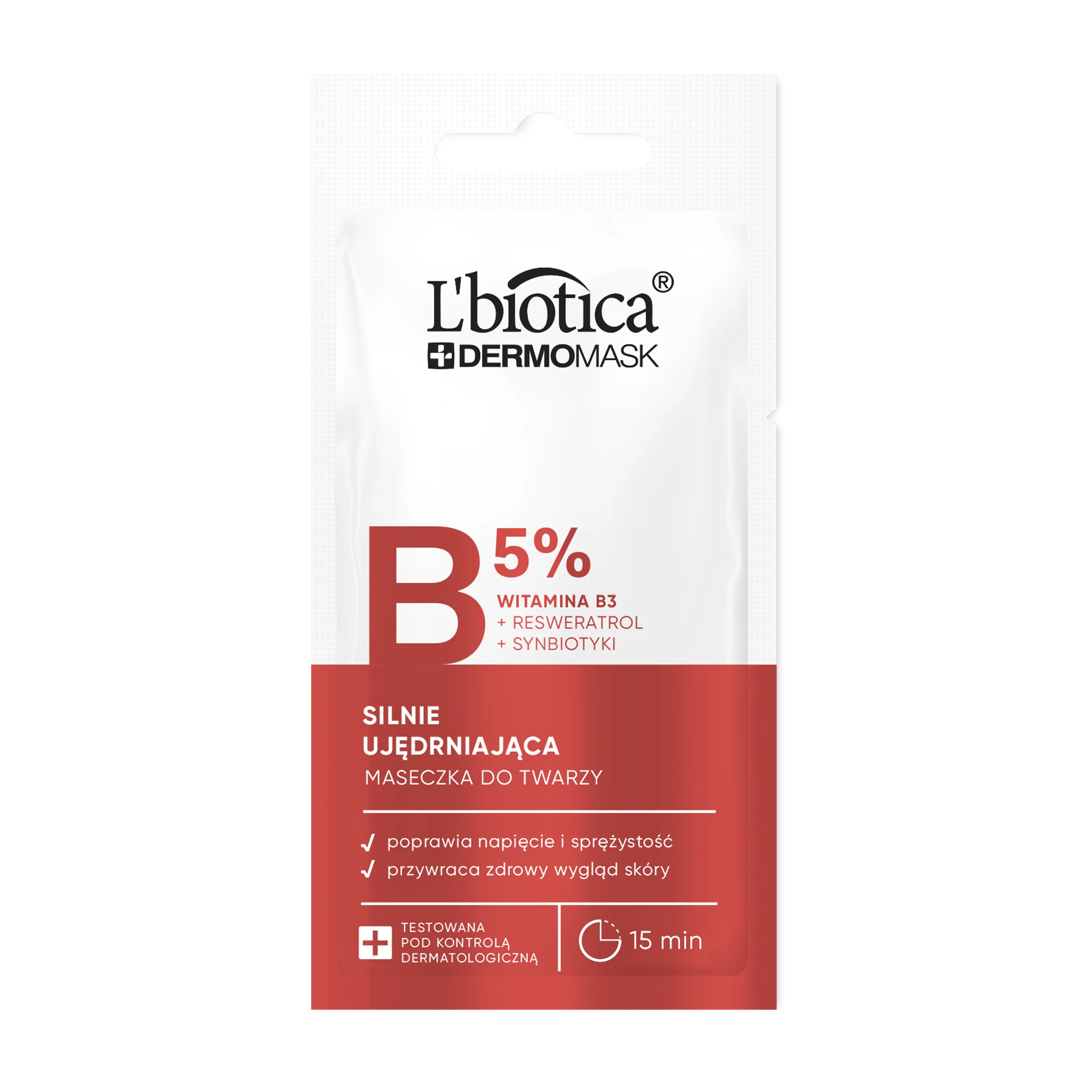 L'biotica Dermomask silnie ujędrniająca maska z witaminą B3, 8ml, 90 g