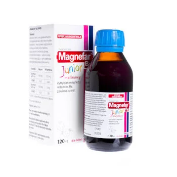 Magnefar B6 Junior płyn o smaku malinowym Magnefar B6 Junior płyn o smaku malinowym