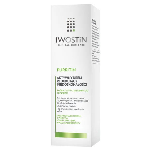 Iwostin Purritin aktywny krem redukujący niedoskonałości, 40 ml