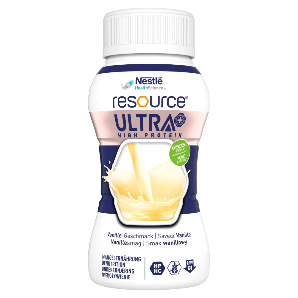 Nestlé Resource Ultra+ żywność specjalnego przeznaczenia smak waniliowy, 4 x 200 ml