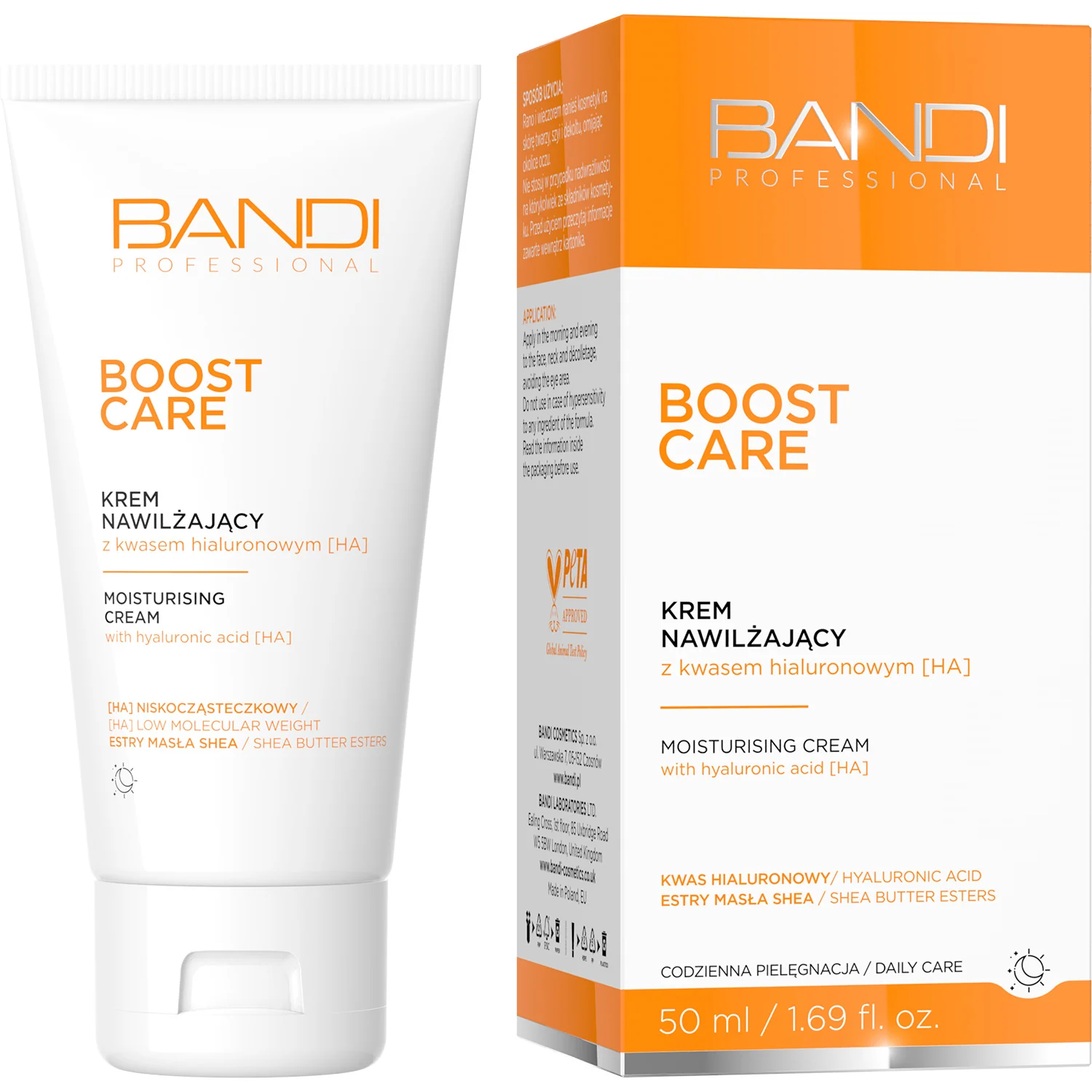 BANDI Boost care. krem nawilżający z kwasem hialuronowym, 50 ml