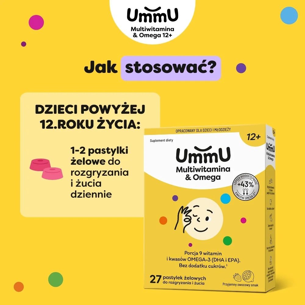 Ummu Multiwitamina & Omega 12+ 27 pastylek żelowych