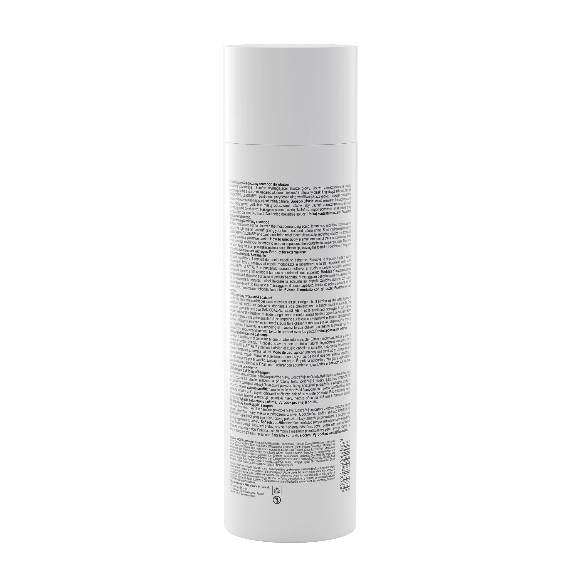 Nacomi Next Lvl Dermo nawilżający i łagodzący szampon do włosów, 250 ml