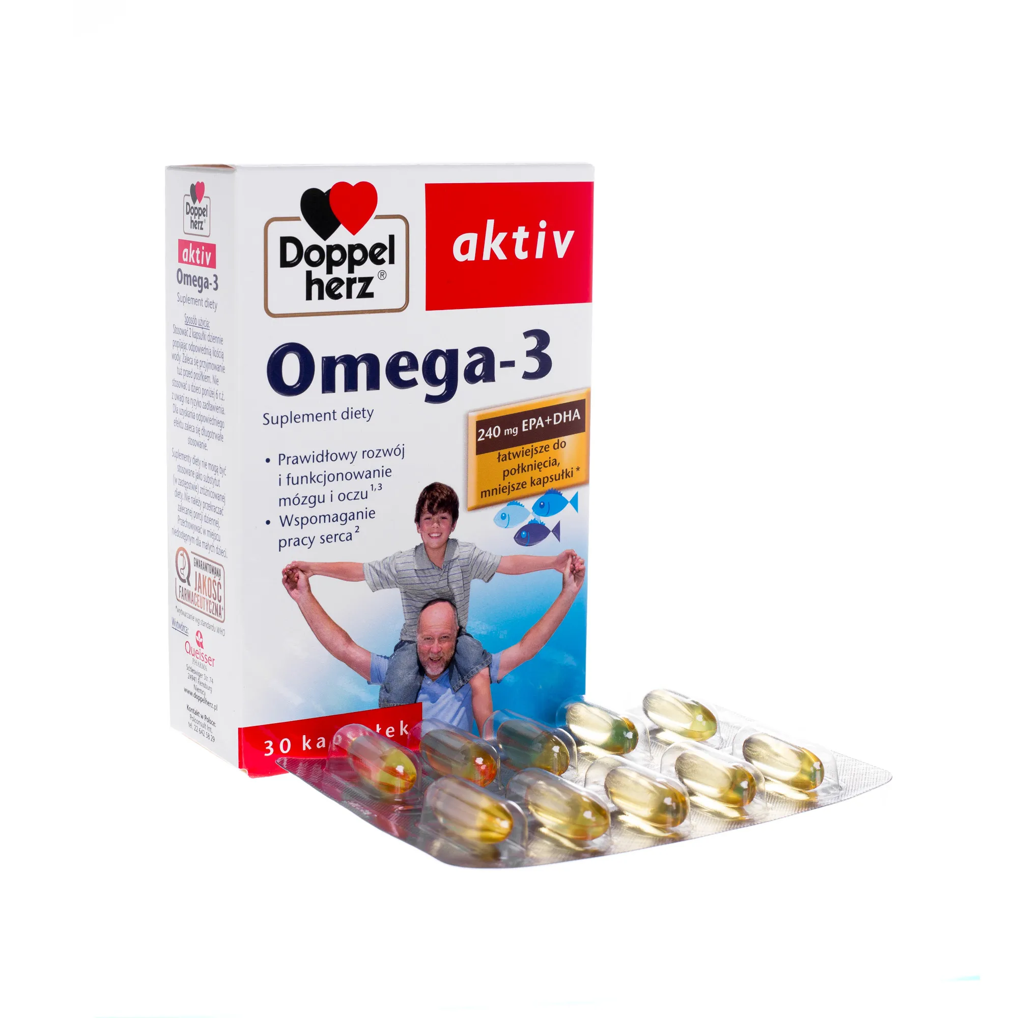 Doppelherz Aktiv Omega-3, 30 kapsułek 