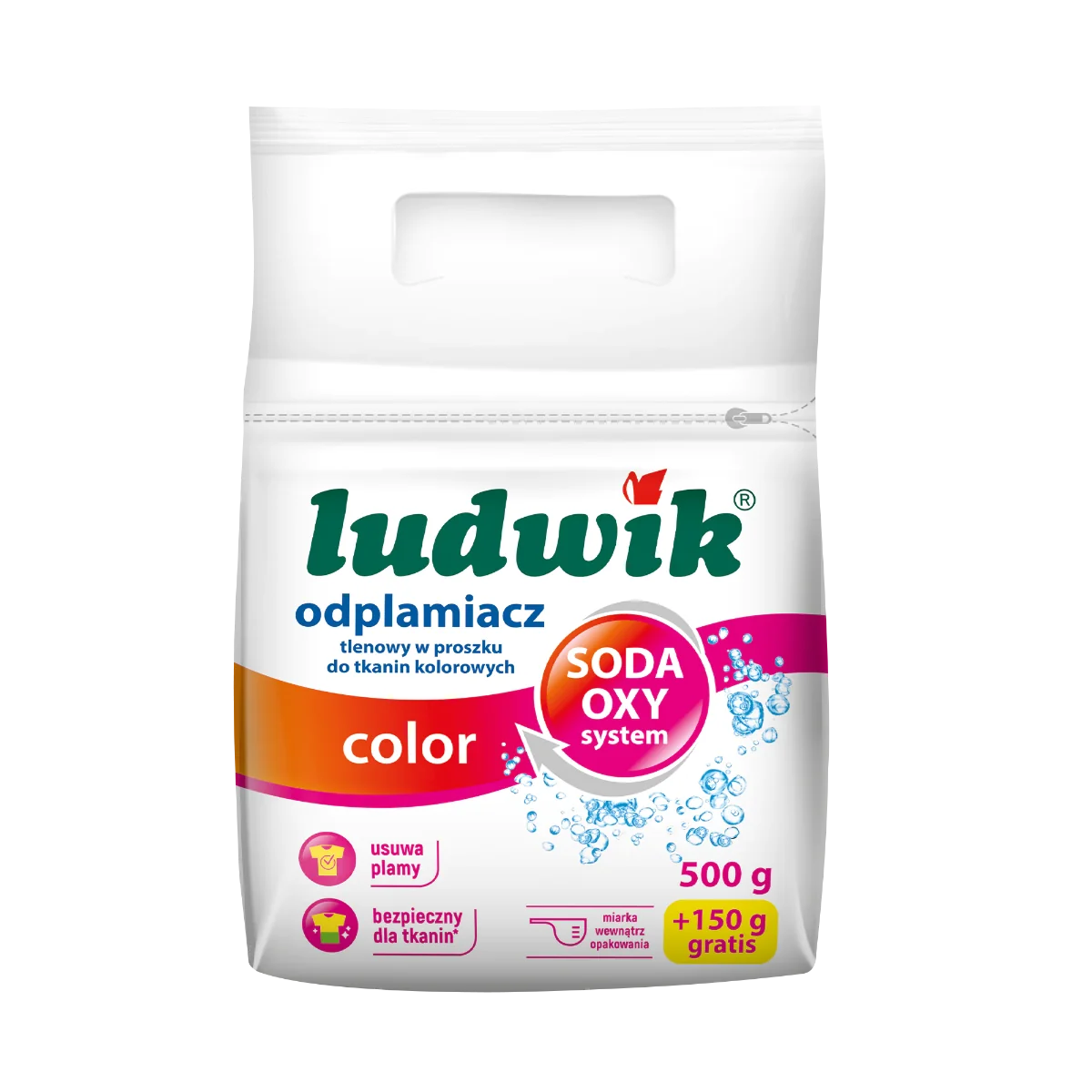 Ludwik odplamiacz tlenowy do tkanin kolorowych, 500 g