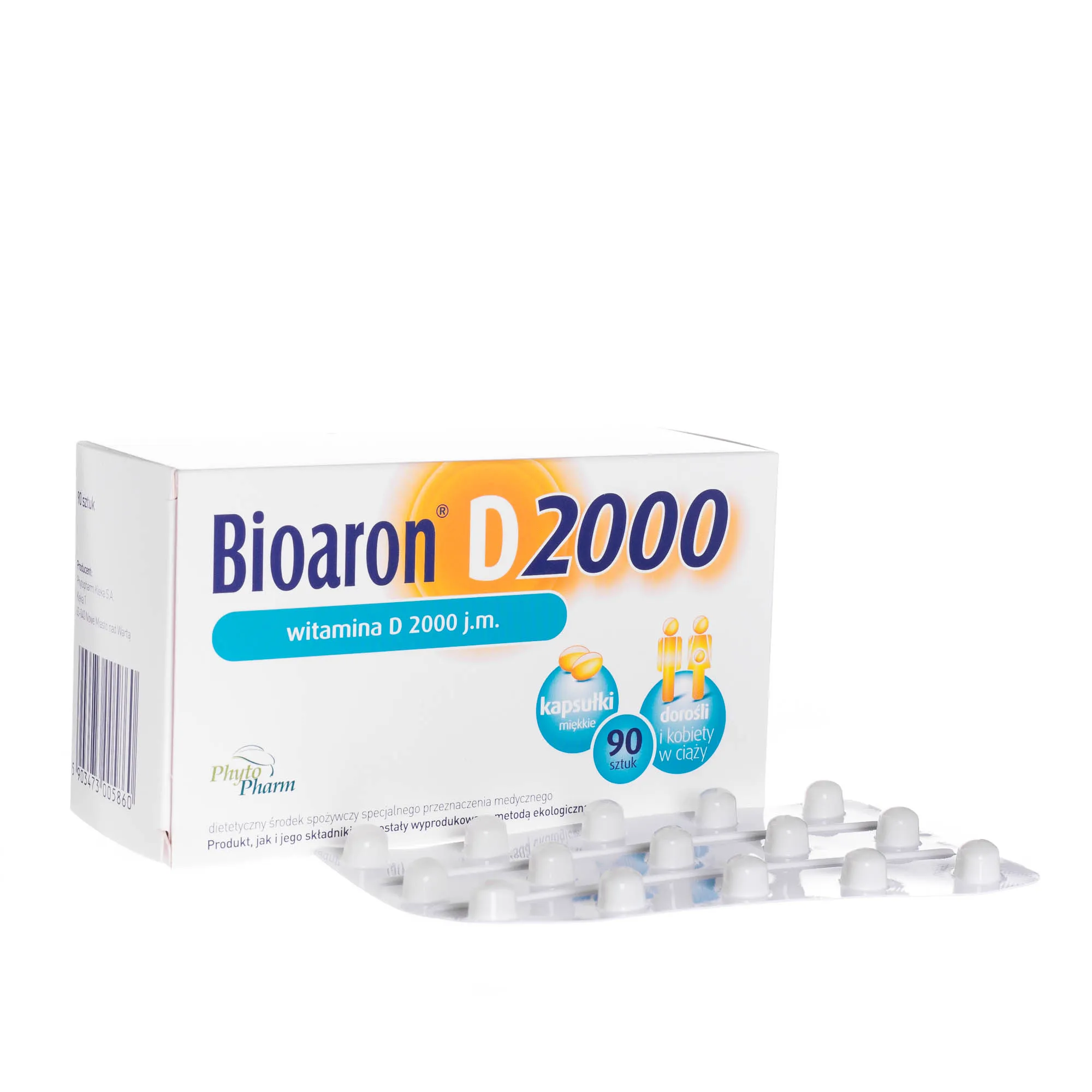 Bioaron D 2000, j.m dorośli i kobiety w ciąży, 90 kapsułek miękkich