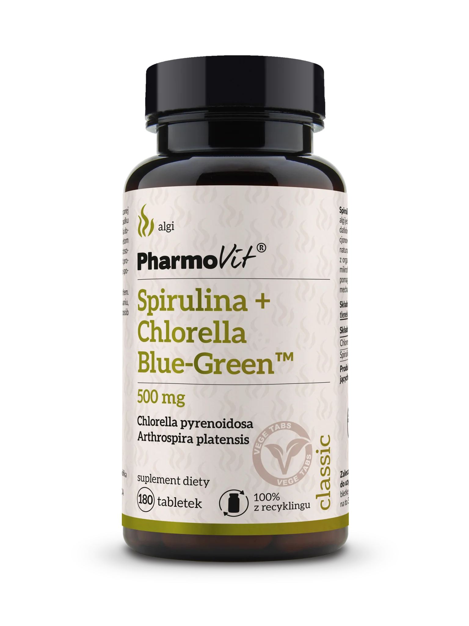 Pharmovit Spirulina + Chlorella Blue-Green™ 500 mg 180 tabletek