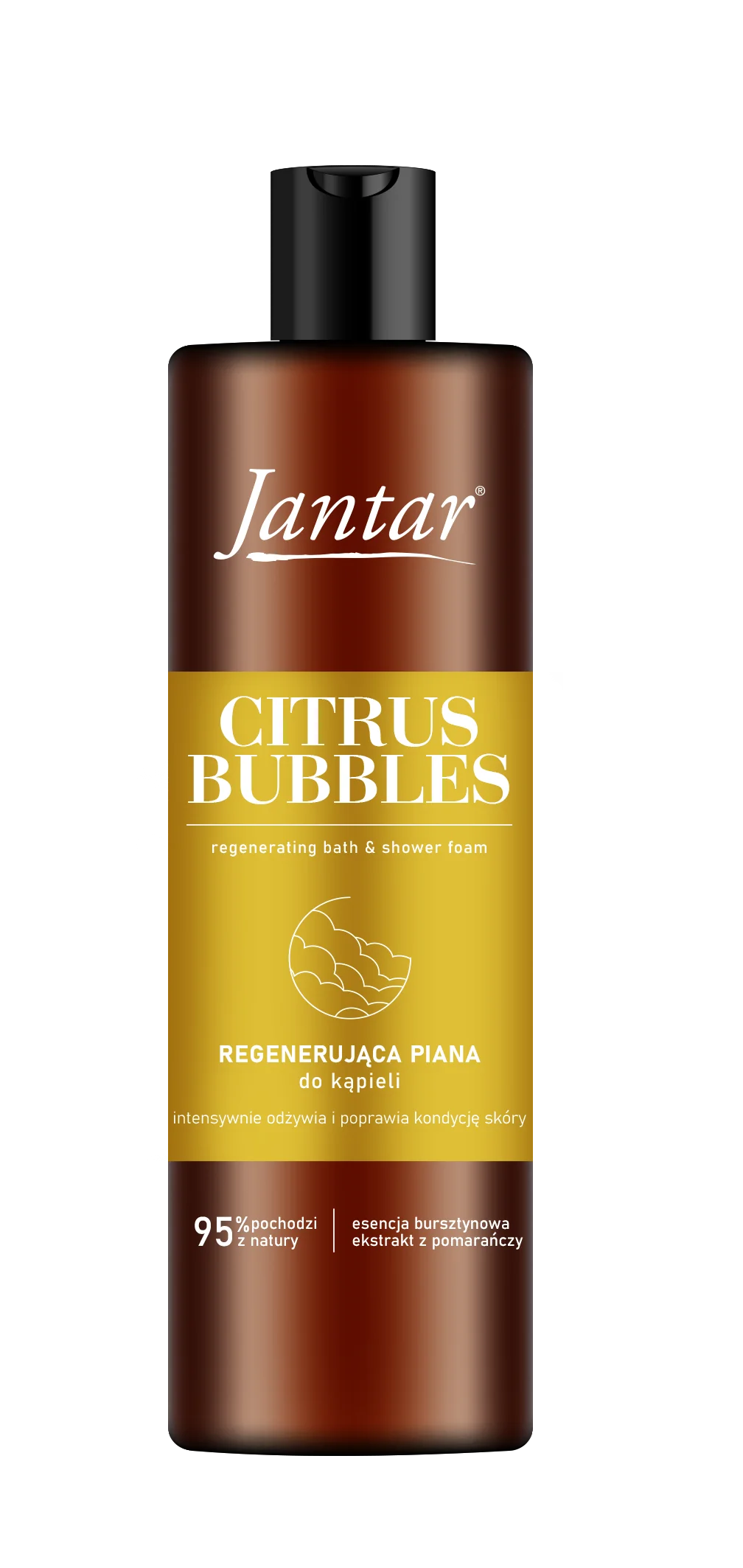 Jantar Citrus Bubbles regenerująca piana do kąpieli z esencją bursztynową i ekstraktem z cytrusów, 400 ml
