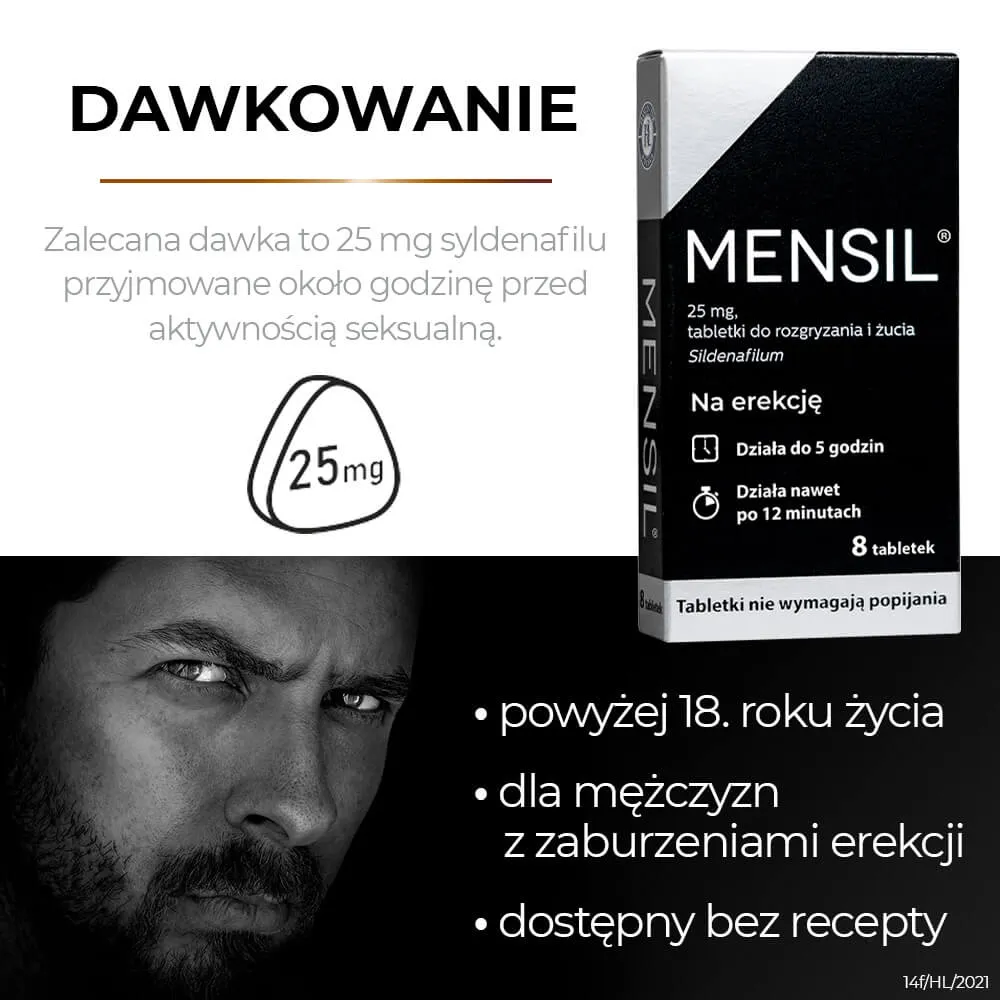 Mensil, 25 mg, tabletki na erekcję, 8 tabletek 