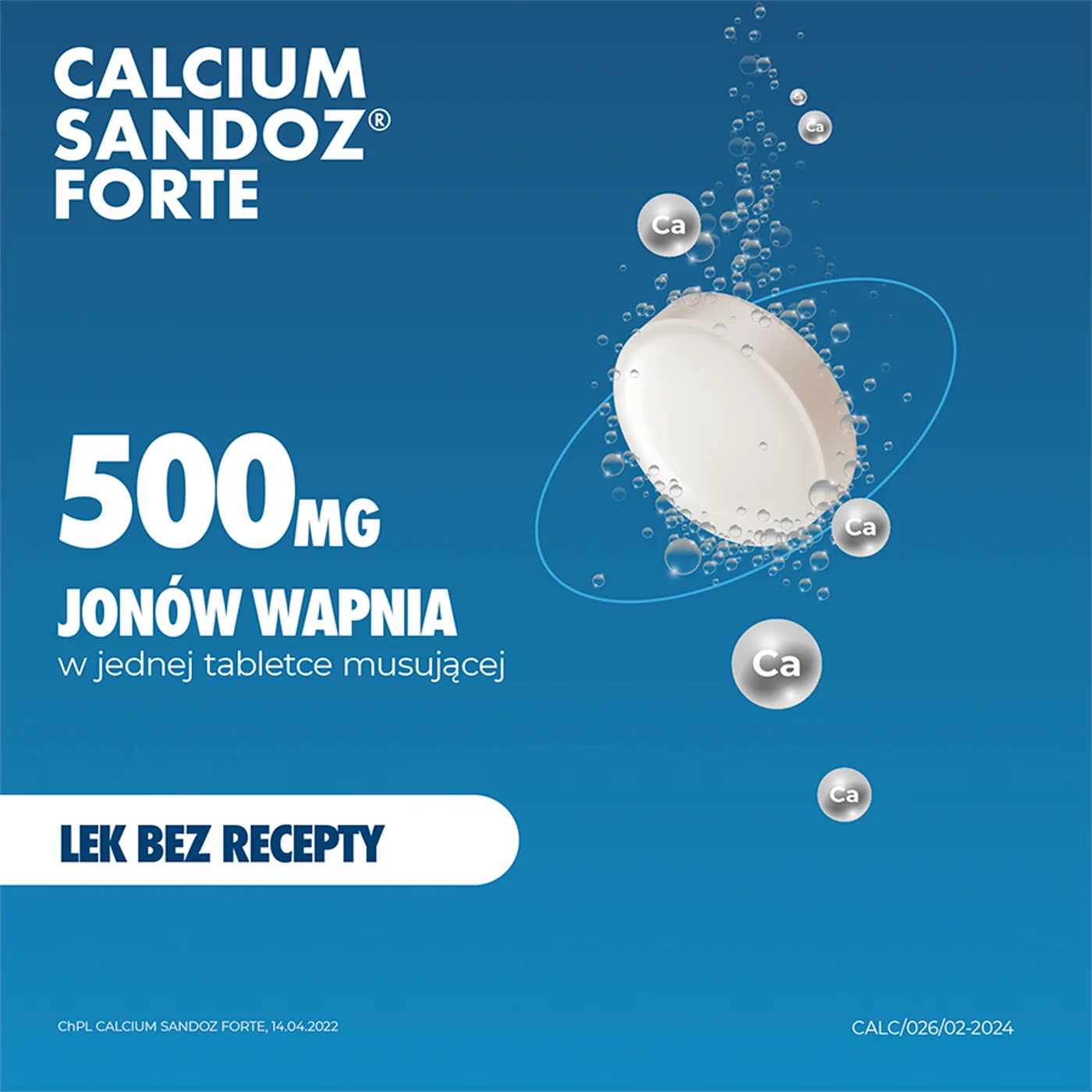Calcium-Sandoz Forte 500 mg, tabletki musujące
