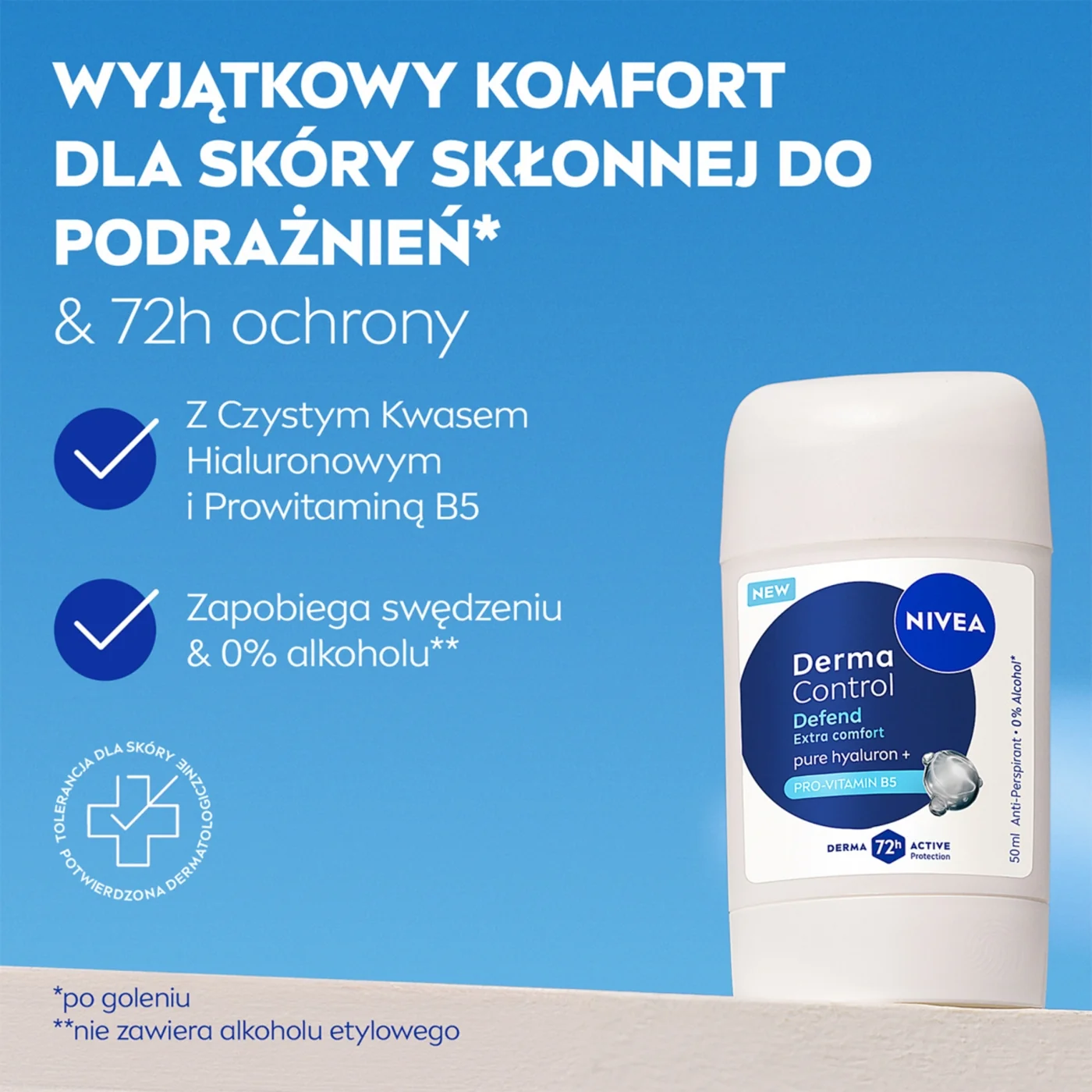 Nivea Men Derma Dry Control Defend antyperspirant w sztyfcie, 50 ml