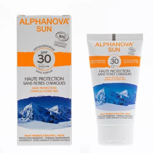 Alphanova Sun Bio, hipoalergiczny krem przeciwsłoneczny, filtr SPF30, 50 g