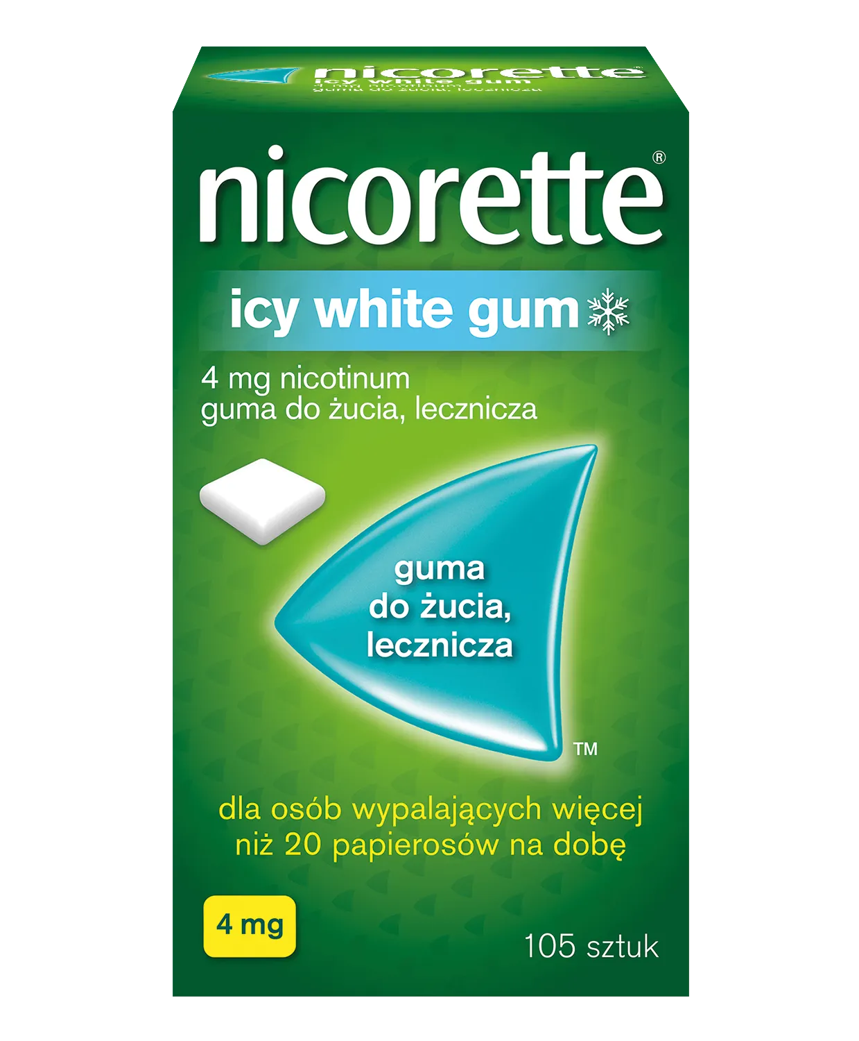 Nicorette Icy White Gum, 4 mg, 105 sztuk