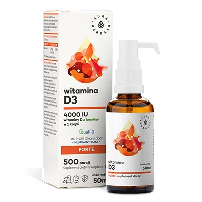 Aura Herbals Witamina D3 4000 IU z MCT krople, 50 ml