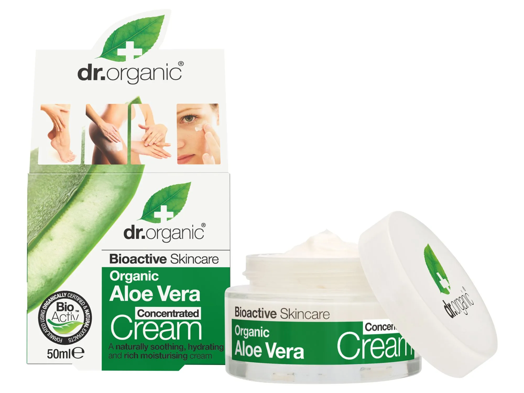 Dr.Organic Bioactive Skincare, krem ze skoncentrowanym aloesem, 50 ml