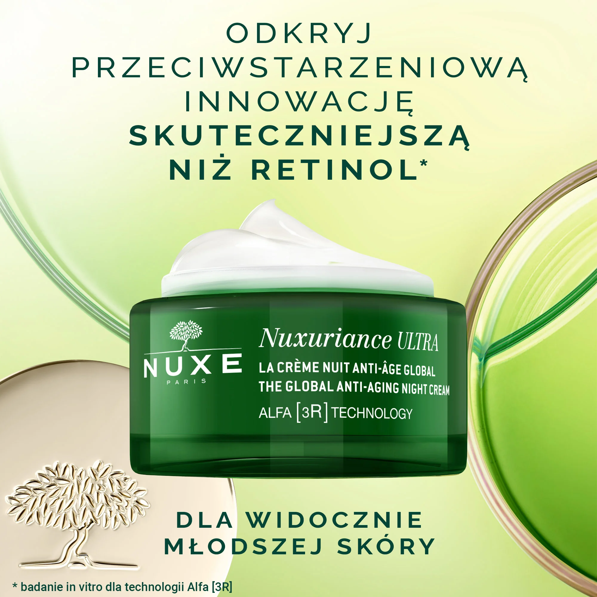 Nuxe Nuxuriance Ultra krem na noc, 50 ml + krem na dzień, 15 ml + Roll On Huile Prodigieuse Or, 8 ml