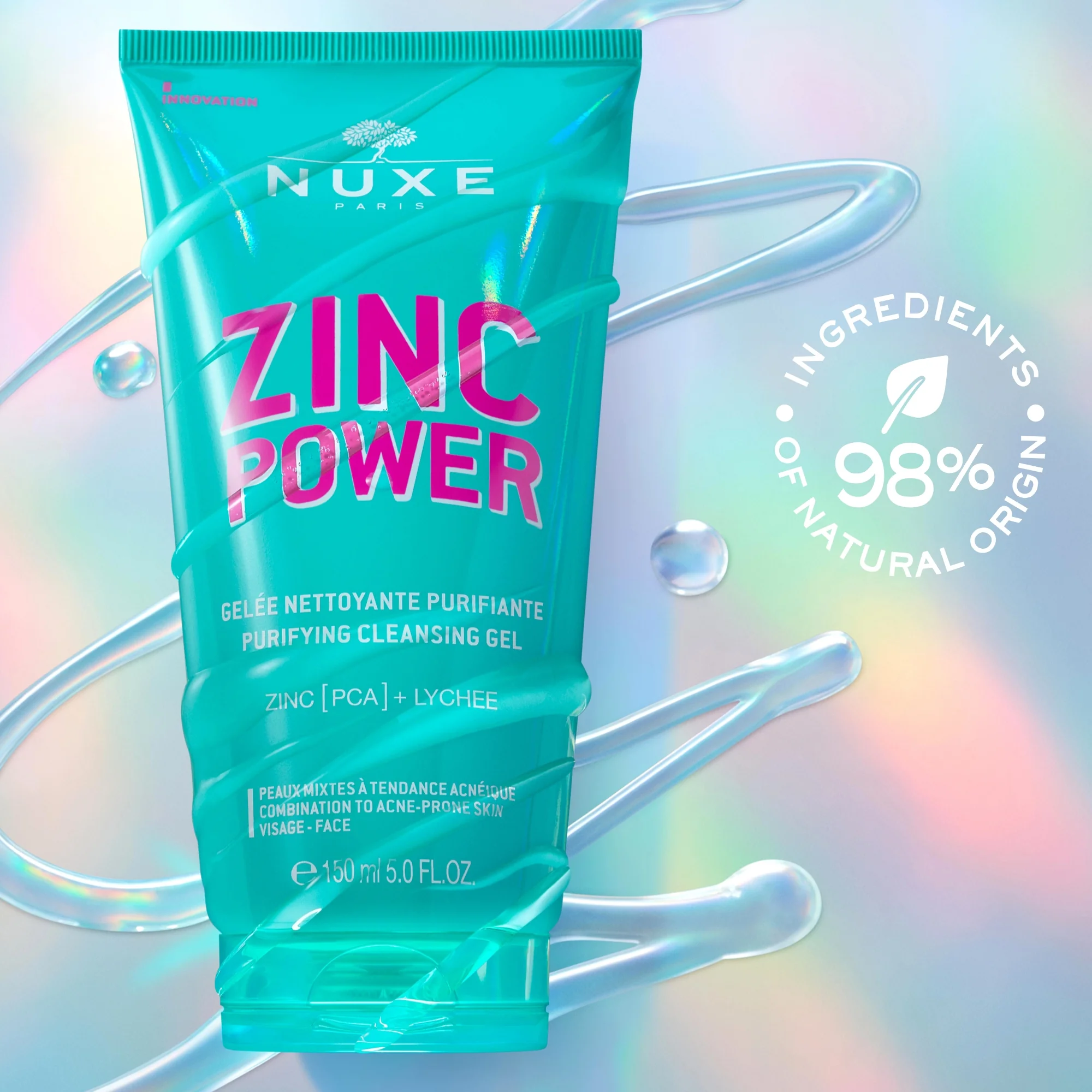 Nuxe Zinc Power oczyszczający żel do mycia twarzy, 150 ml