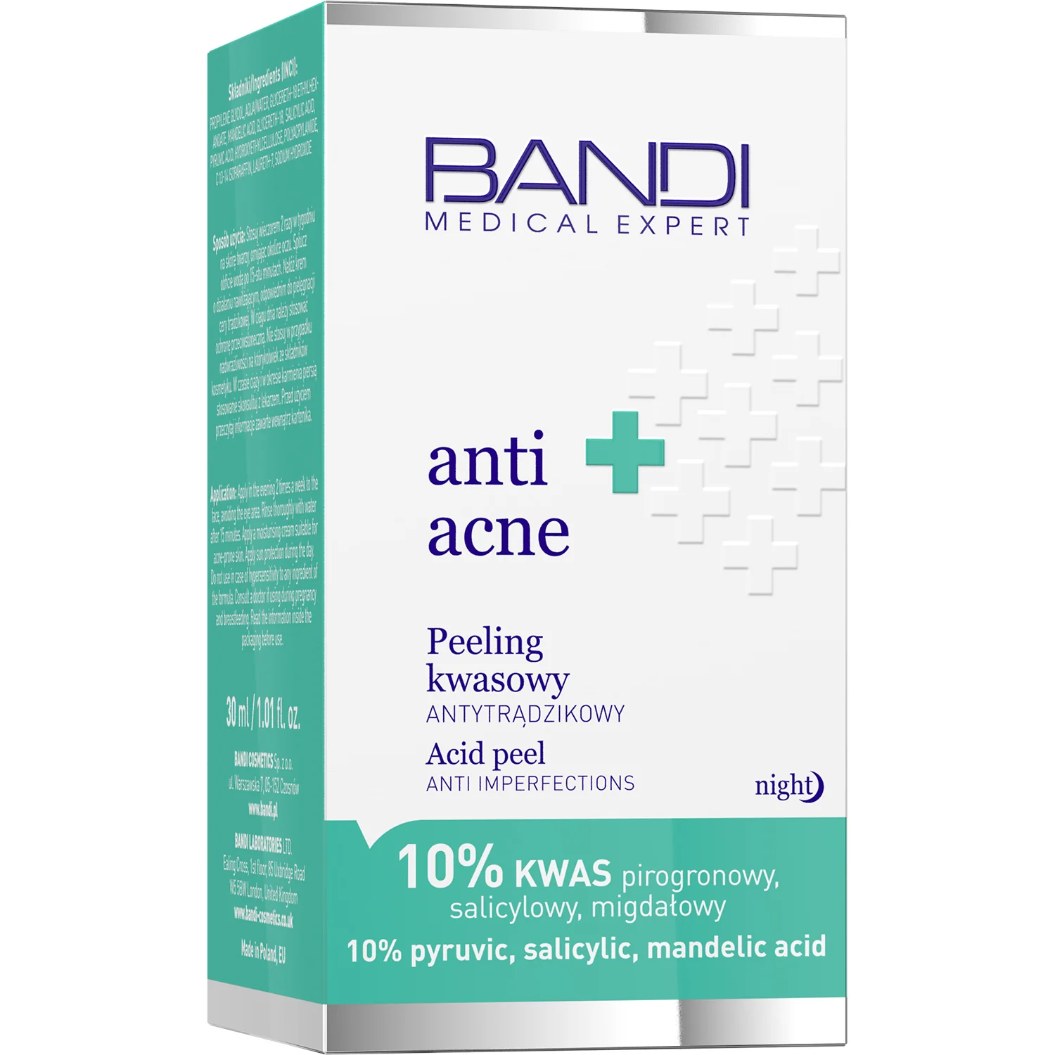 Medica Expert Anti-Acne Peeling Kwasowany Antytrądzikowy, 10% Kwas Pirogronowy, Salicylowy i Migdałowy, 30 ml