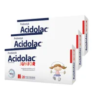 Acidolac Junior Smak Truskawkowy, 20 tabletek x 3 opakowania