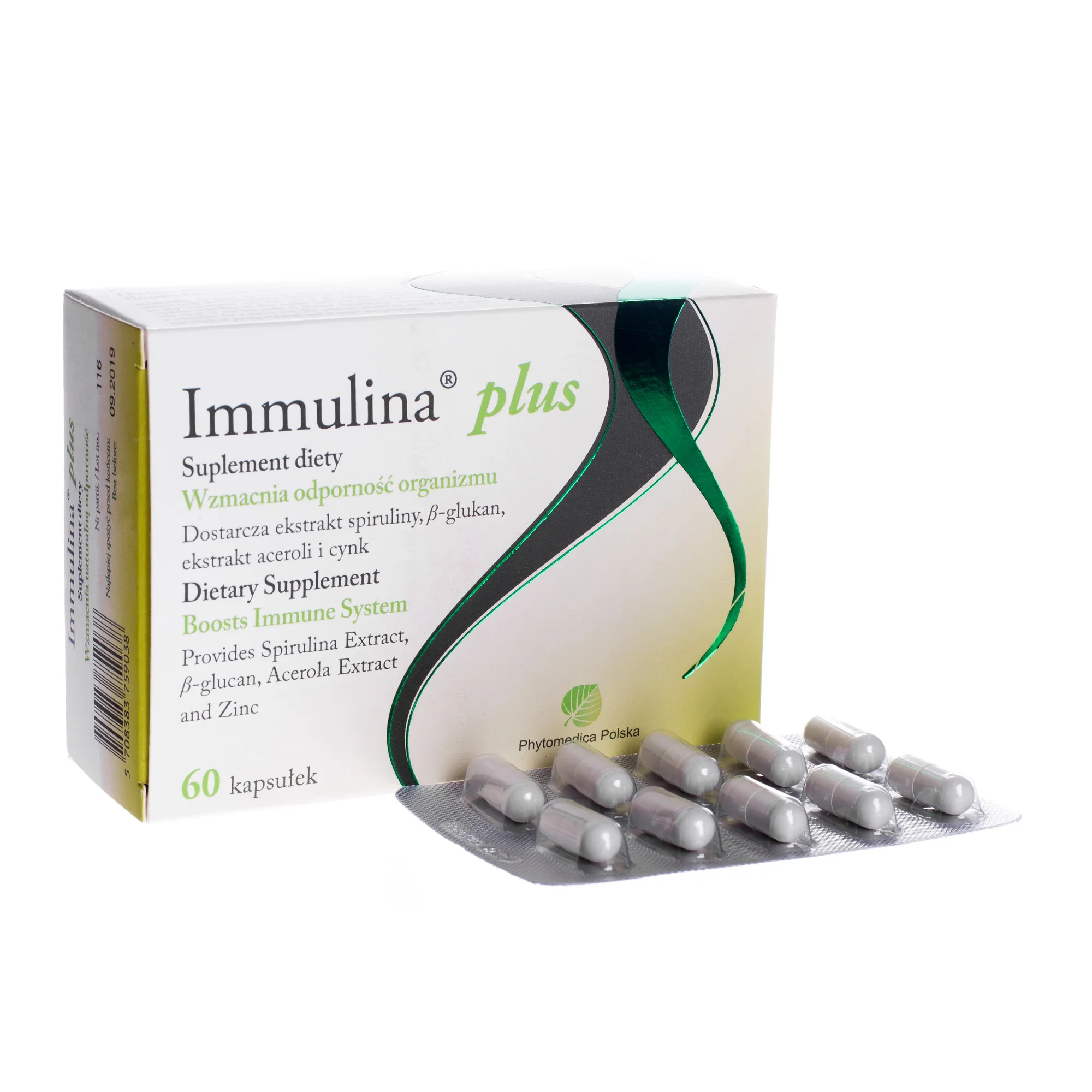 Immulina Plus, suplement diety, 60 kapsułek 