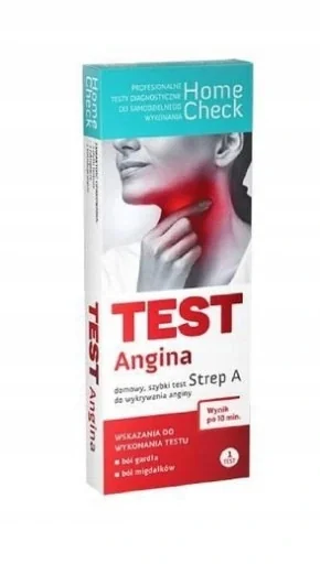 Milapharm Home Check Test Angina domowy szybki test do wykrywania anginy Strep A, 1 sztuka