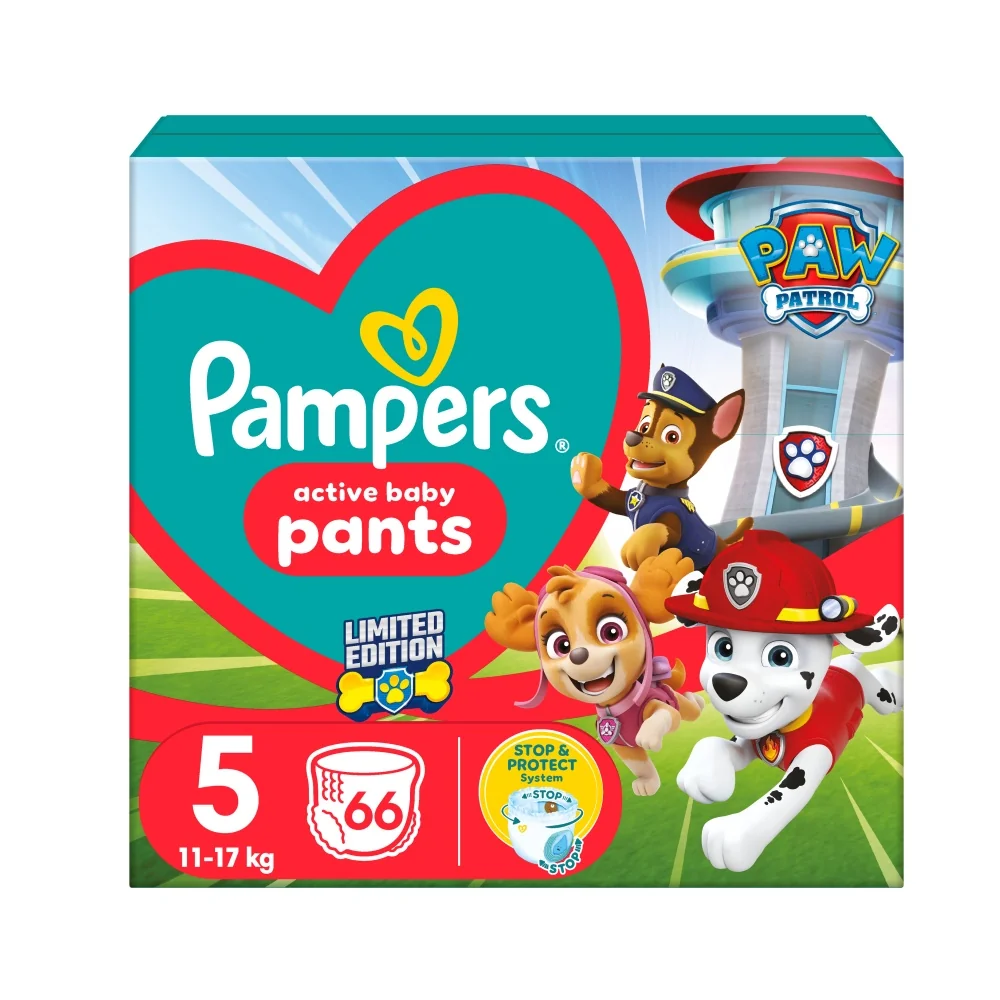 Pampers Pants Paw Patrol pieluchomajtki Psi Patrol, rozmiar 5, 11-17 kg, 66 sztuk