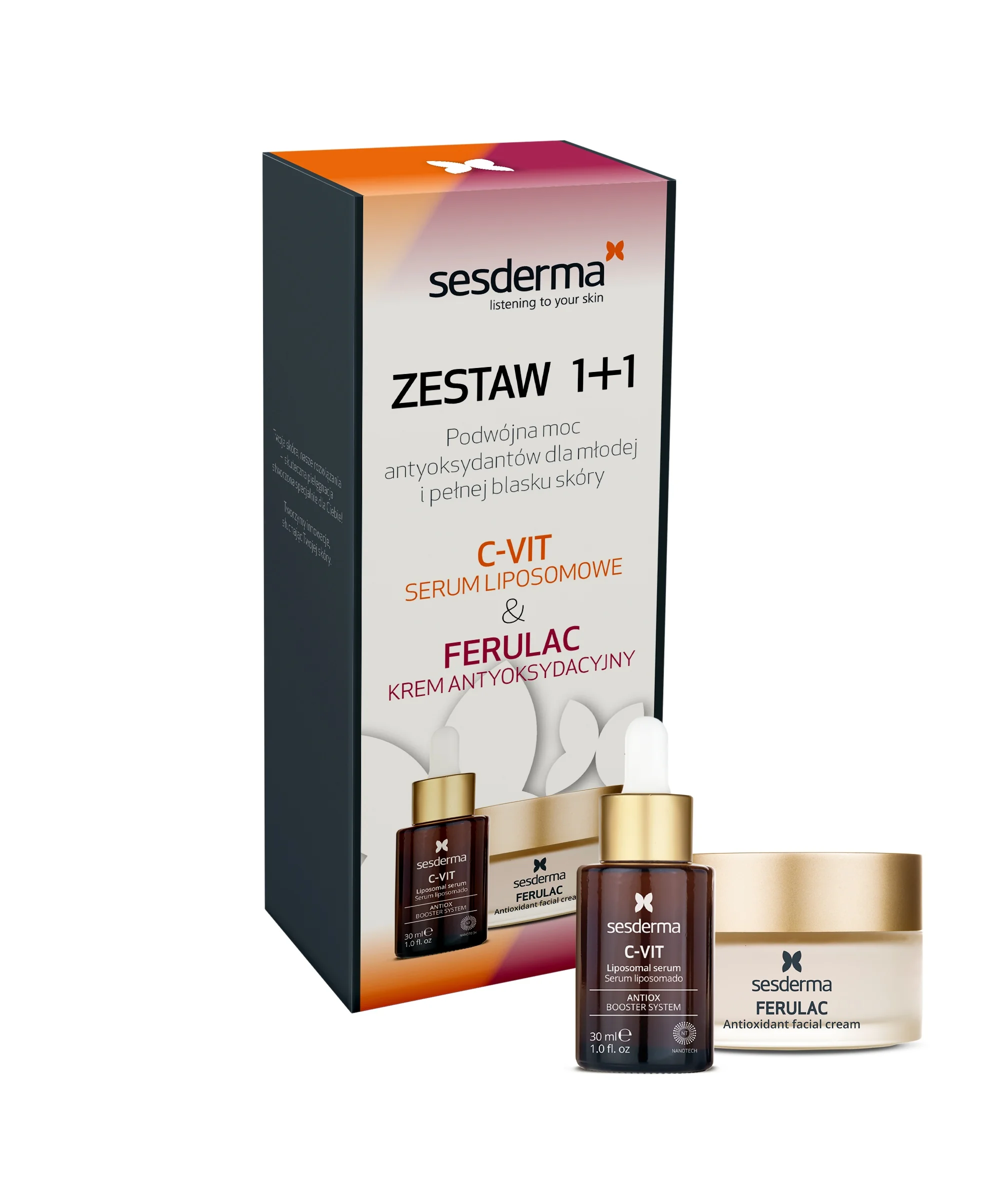 Sesderma Zestaw Ferulac krem do twarzy, 50 ml + C-VIT serum liposomowe, 30 ml