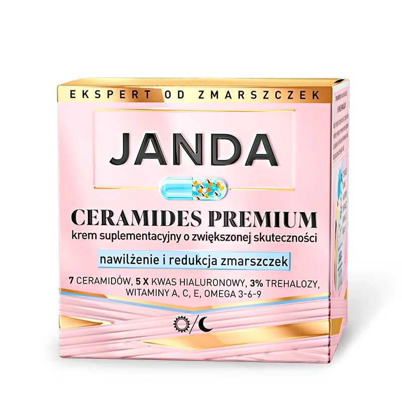 Janda Ceramides Premium krem nawilżający i redukujący zmarszczki, 50 ml