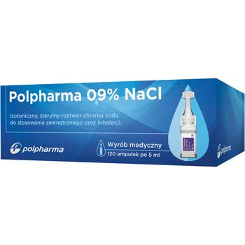 Polpharma 0,9% NaCl, sterylny roztwór do stosowania zewnętrznego, 120 ampułek po 5 ml 