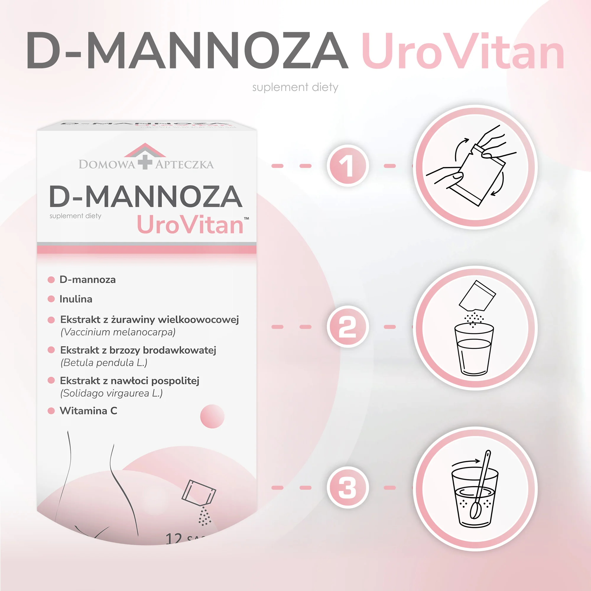 Domowa Apteczka D-Mannoza UroVitan 12 saszetek