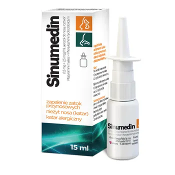 Sinumedin, 1,5 mg + 2,5 mg/ml, aerozol do nosa, 15 ml 