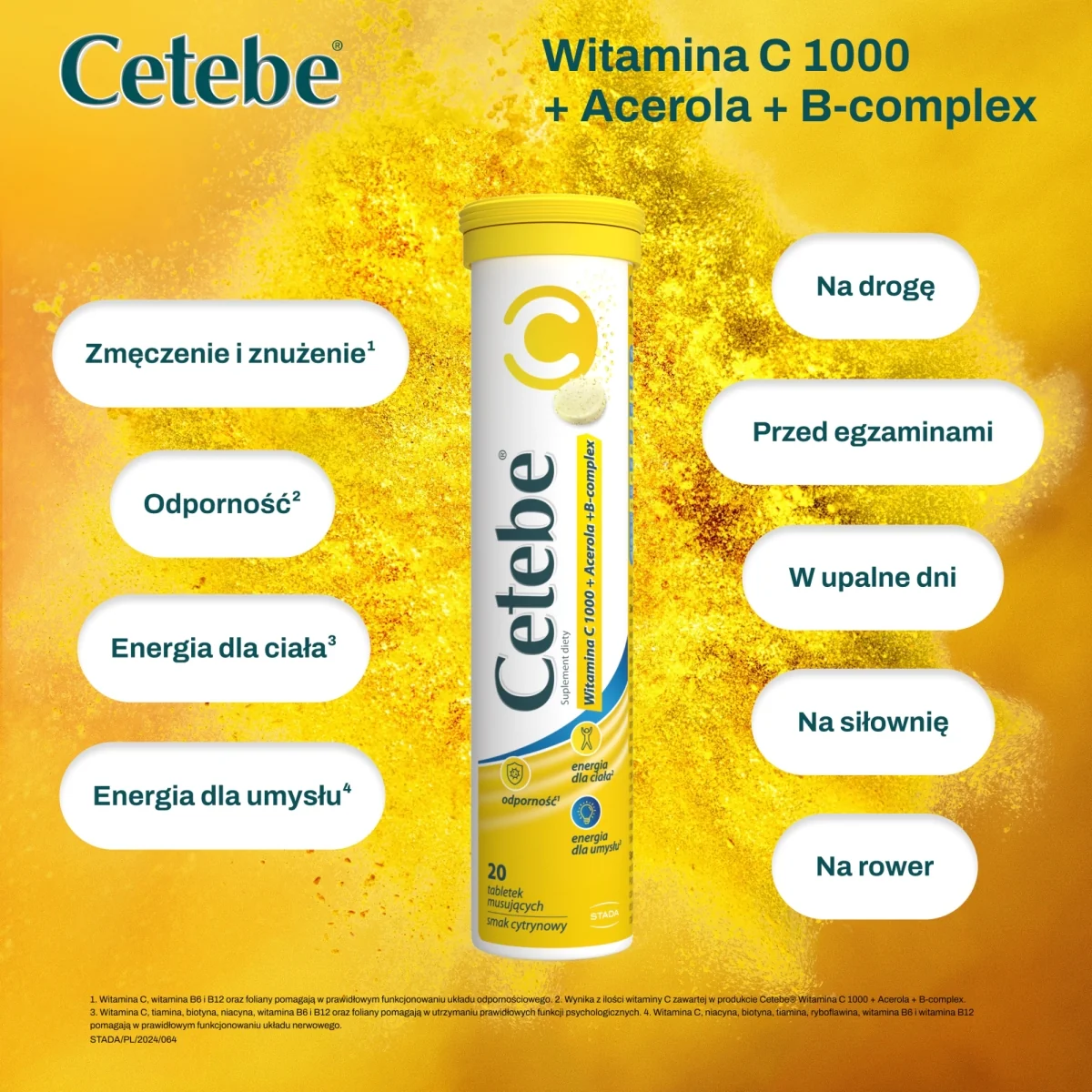 Cetebe Witamina C 1000 mg 20 tabletek musujących