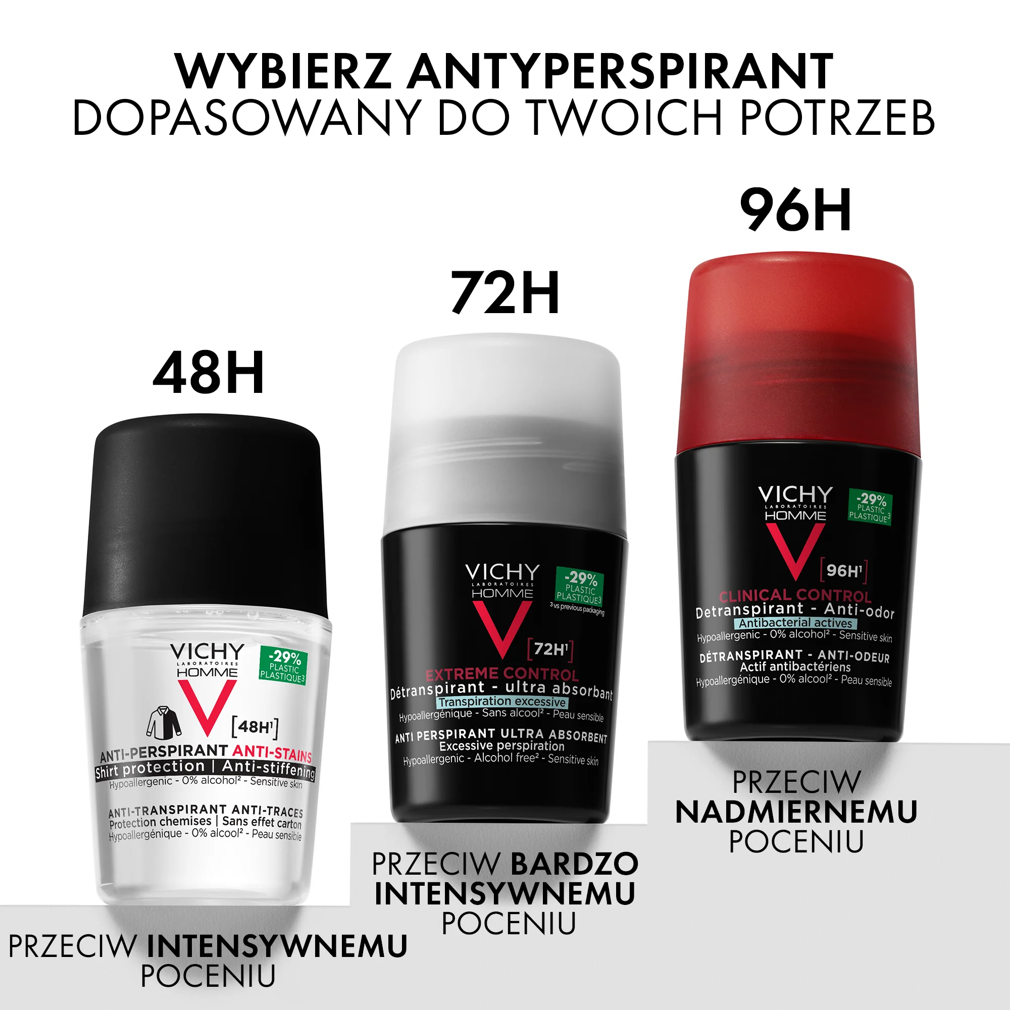 Vichy Homme antyperspirant roll-on 48 h, 50 ml