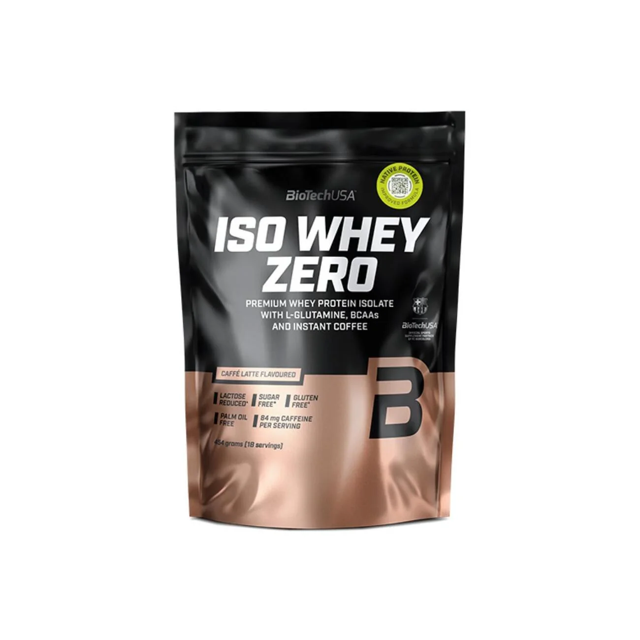 BioTechUSA Iso Whey Zero o smaku caffé latte, proszek, 454 g