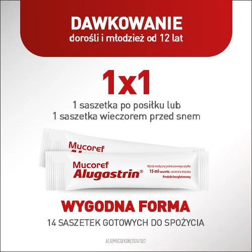 Mucoref Alugastrin® zawiesina doustna, 14 saszetek
