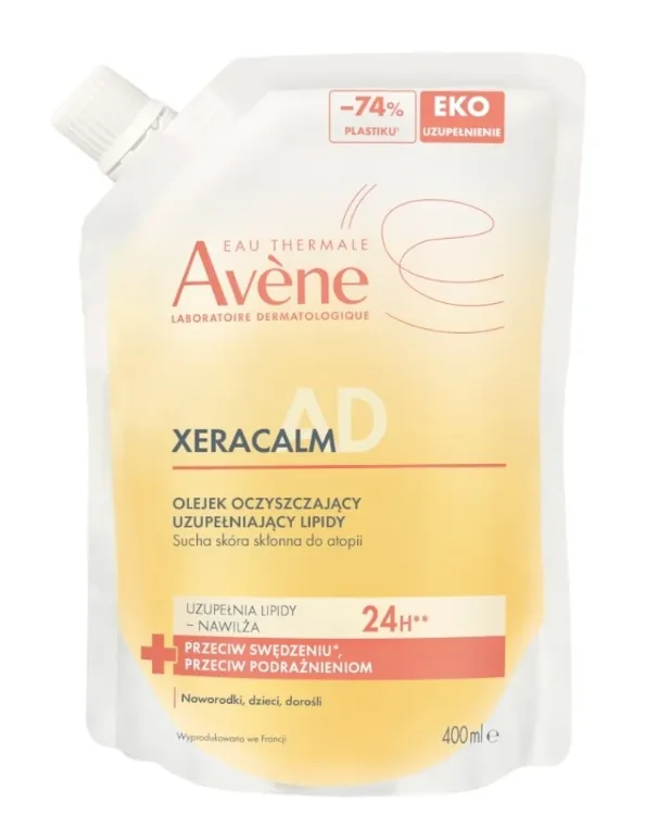Avène XeraCalm AD olejek oczyszczający uzupełniający lipidy, refill, 400 ml