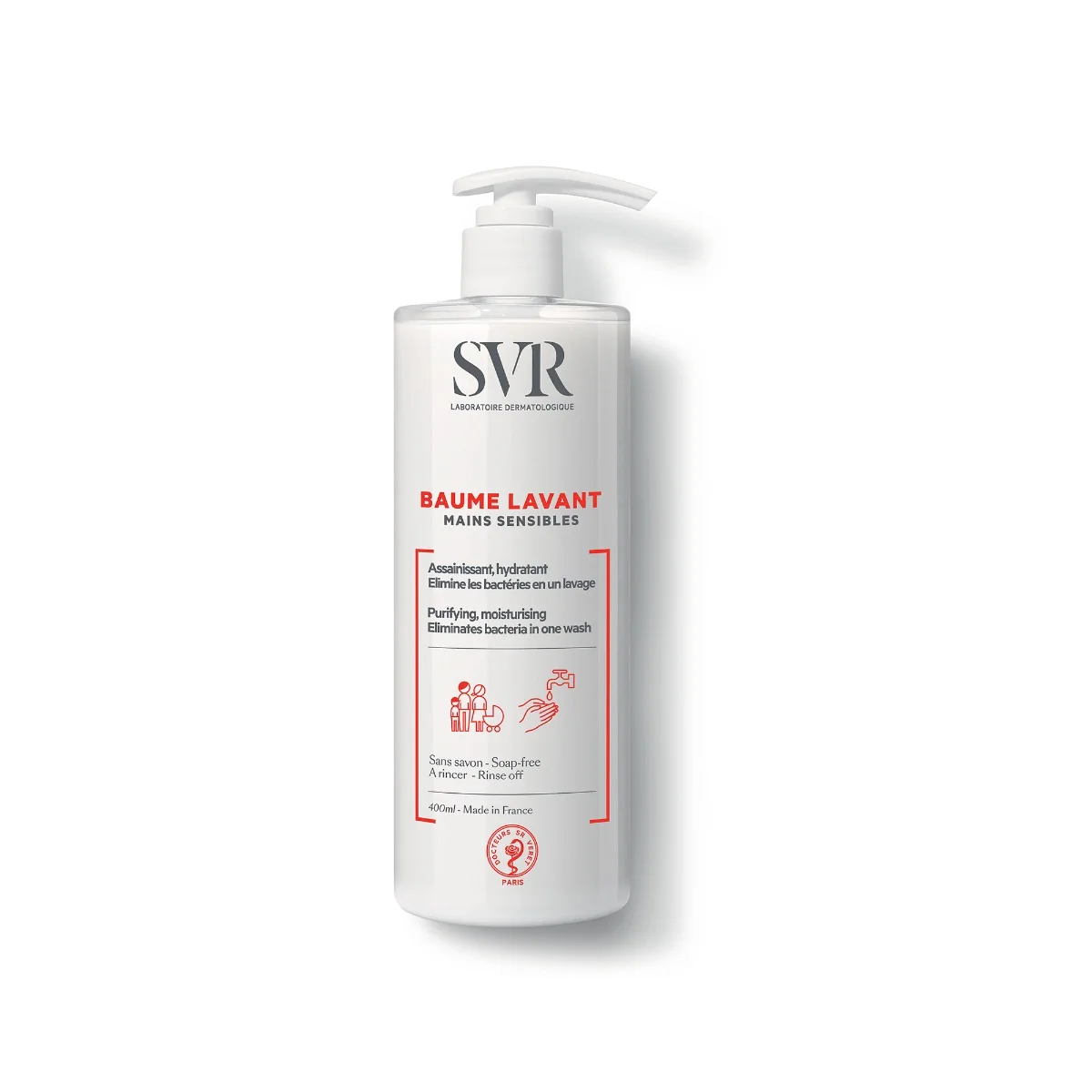 SVR Baume Lavant Mains Sensibles nawilżający balsam do mycia wrażliwej skóry rąk, 400 ml