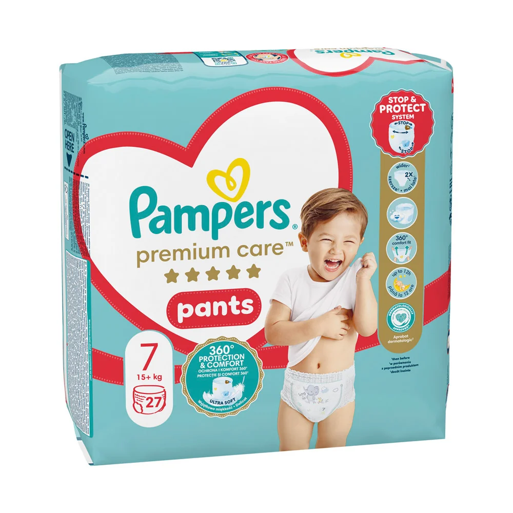 Pampers Premium Care Pants Jumbo Pack pieluchomajtki, rozmiar 7, 17+ kg, 27 szt.