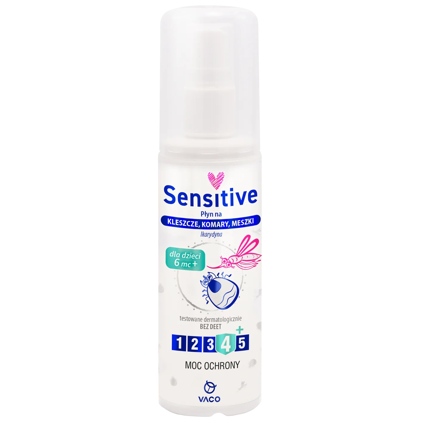 VACO Sensitive Płyn na kleszcze, komary i meszki, 80 ml