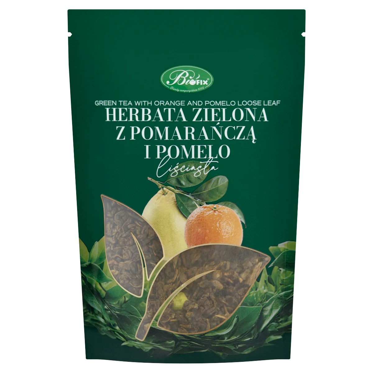 BiFIX Zielona z Pomarańczą i Pomelo herbata liściasta, 100 g