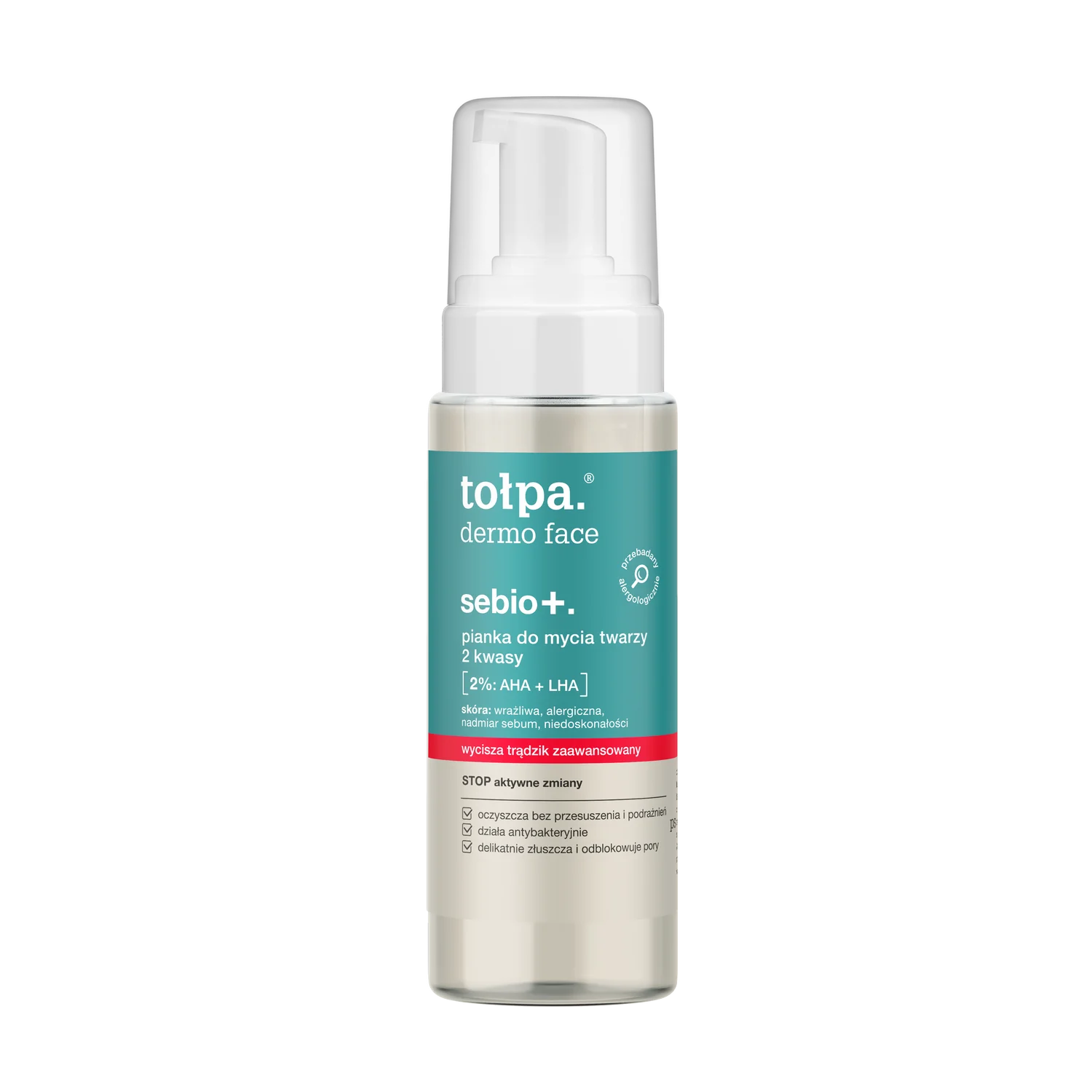 Tołpa Dermo Face Sebio+ pianka do mycia twarzy 2 kwasy, 150 ml